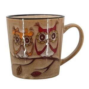 Great Gatherings Ceramic Owl Mug Coffee Tea Cup Brown Rustic Kitchenware